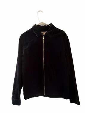 Selected Homme Navy Blue Corduroy Zip Up Jacket